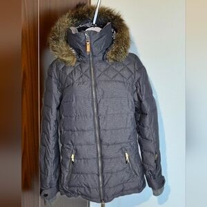 ROXY Quinn Women's Dark Gray Insulated Snow Jacket - Size Small